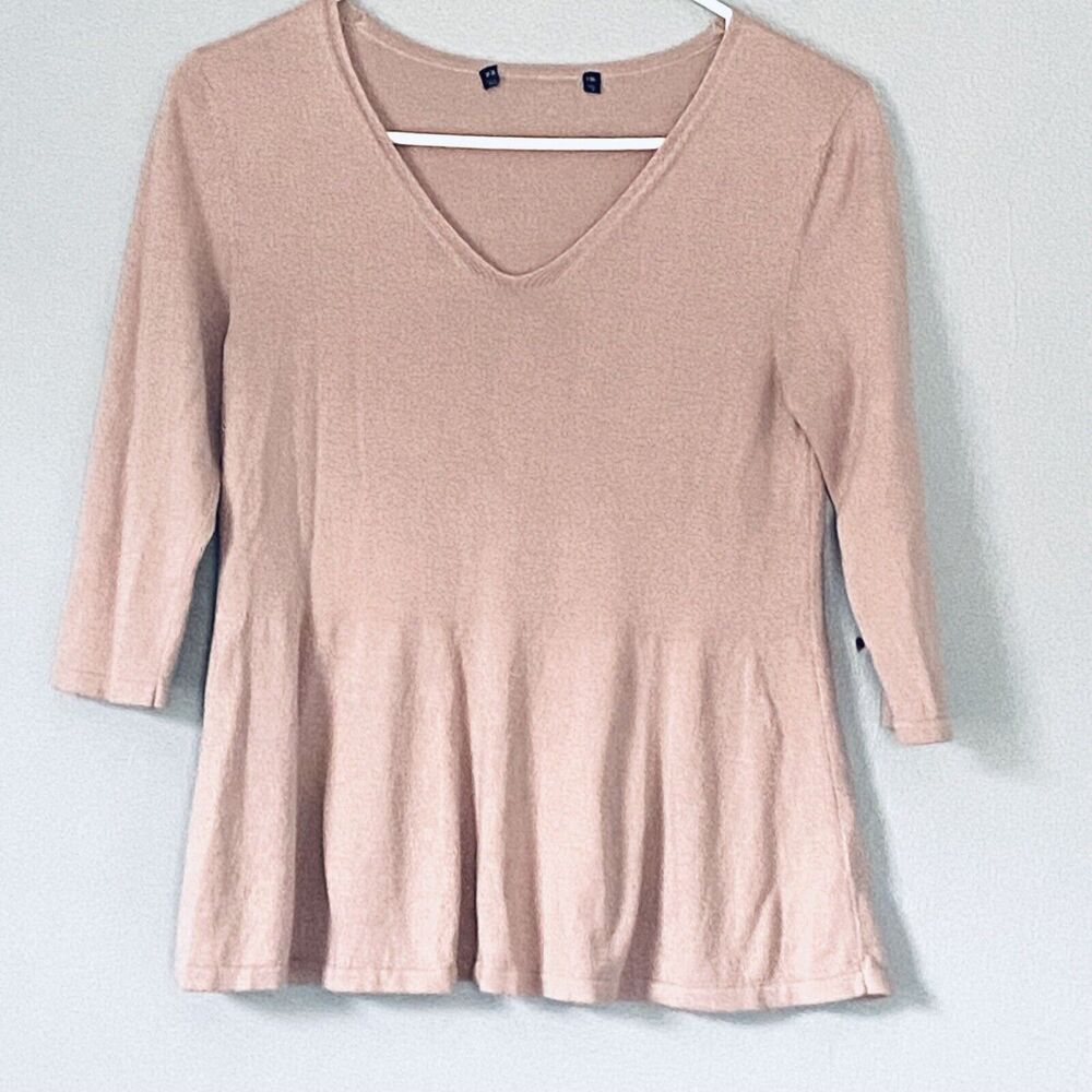 Peruvian Connection Sweater Womens Size Small Pink Blush Pullover V Neck